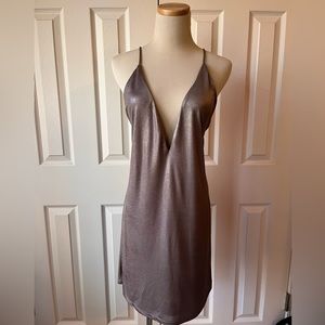 Holiday Crisscross Back Drape Cocktail Dress w/Deep V Front By Express